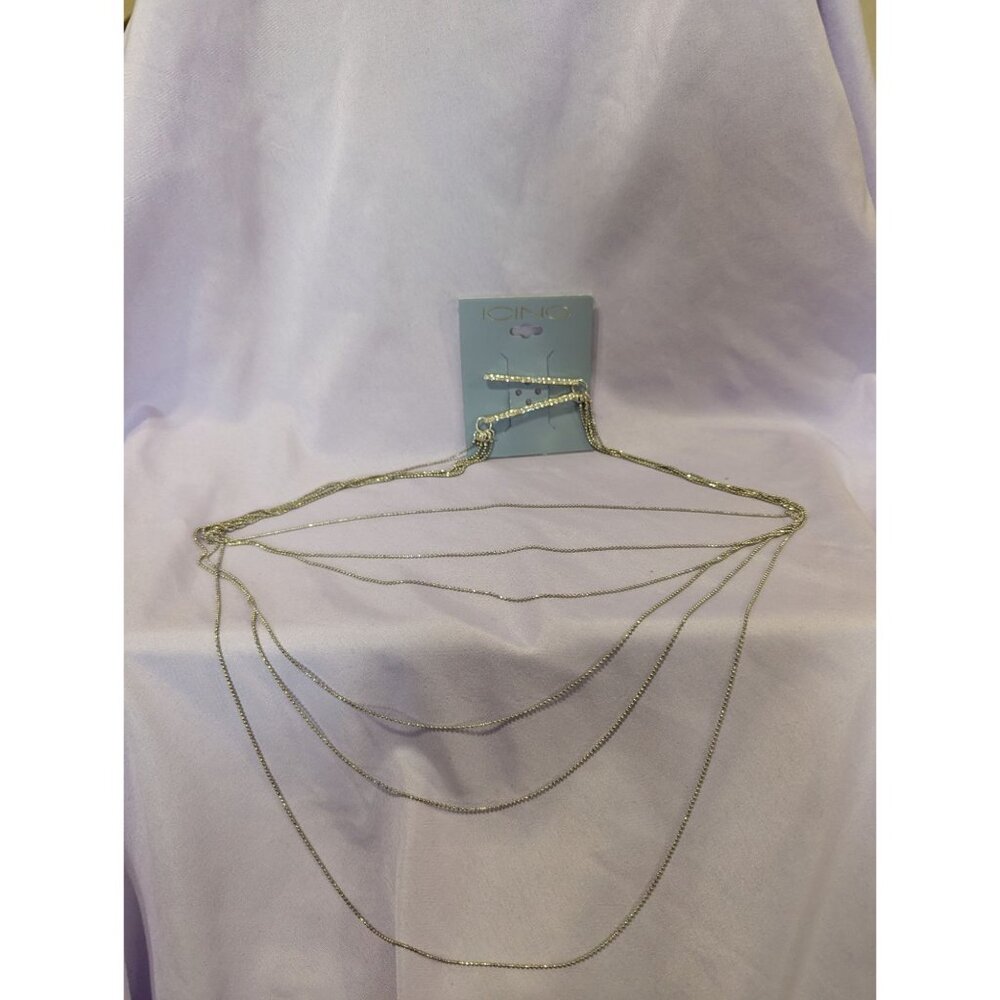 Multi-Layered Silver Hair Bobby Pins Chain Accessory By Icing
